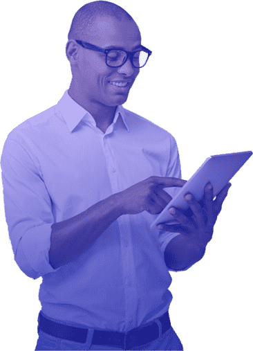 teacher using a tablet device